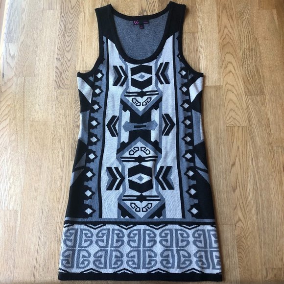 T/O Sweaters Tribal Geometric Sweater Dress Small - Picture 1 of 7